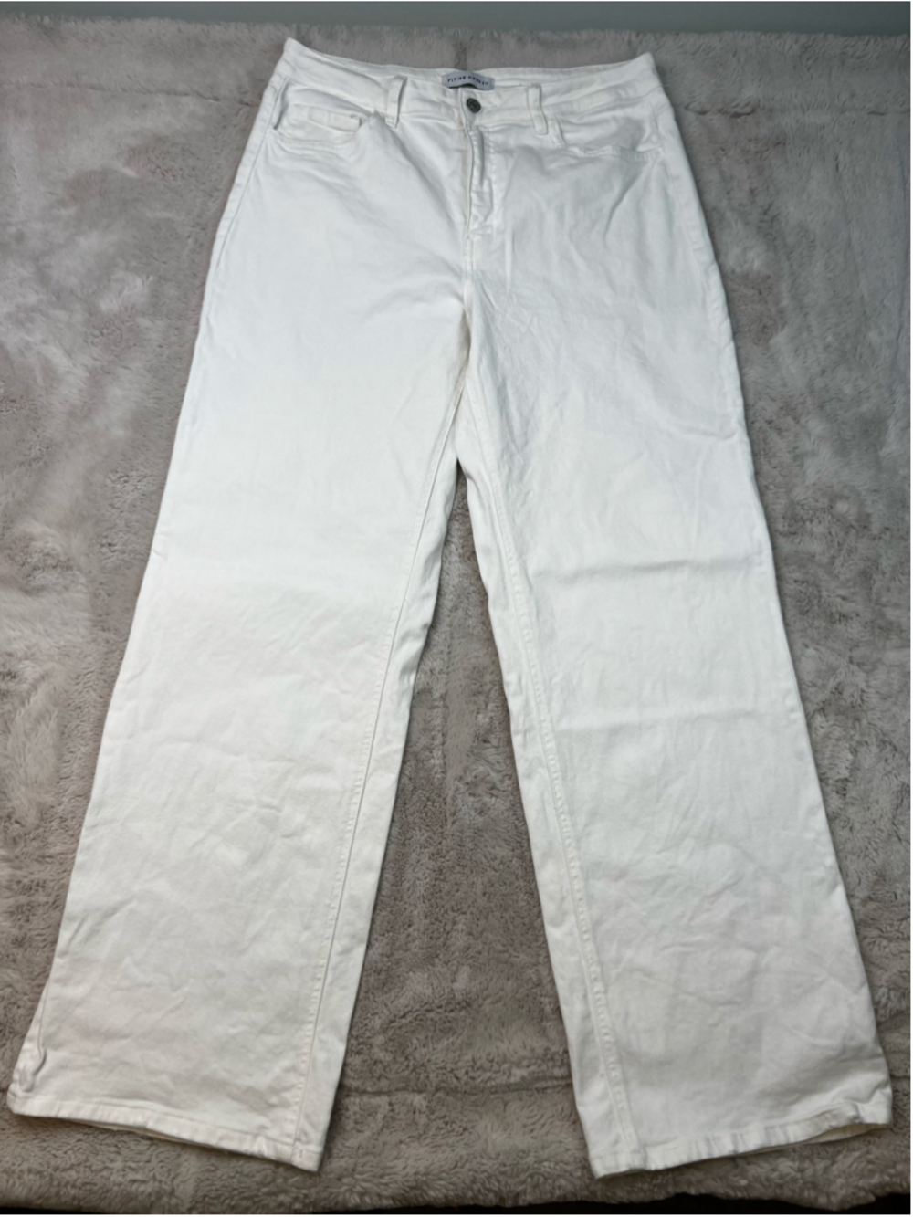 Flying Monkey Wide Leg Jeans White Size 31 Cotton Stretch Pants
